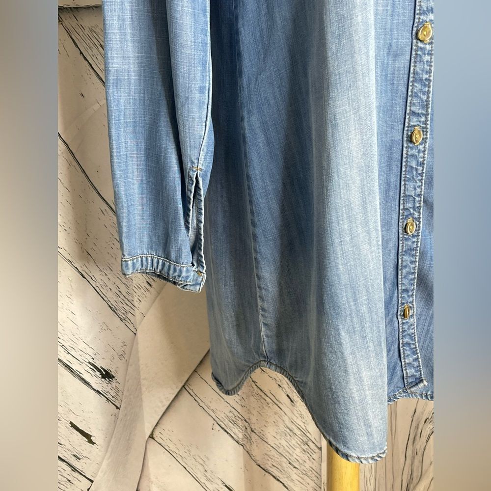 Bella Dahl Long Sleeve Chambray Shirt Dress M - Picture 3 of 7